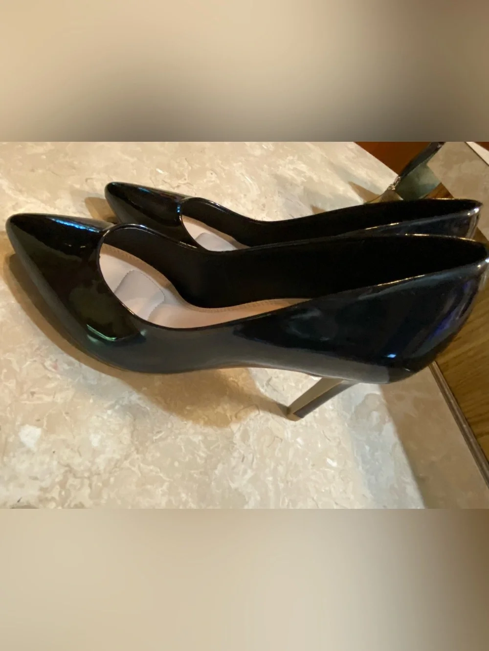 Kelly & Katie Black Patent Pointed Pumps